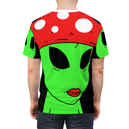 Alien Mushroom Galactic Star Space Unisex AOP Cut & Sew Tee