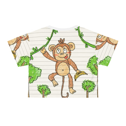 Graphic Monkey - Fun Zoo Clothing for Ape Lovers AOP Crop Tee