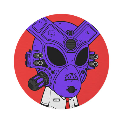 Shirt Tie Armored Purple Future Alien Cyborg Machine Visitor Round Rug - Visitor751