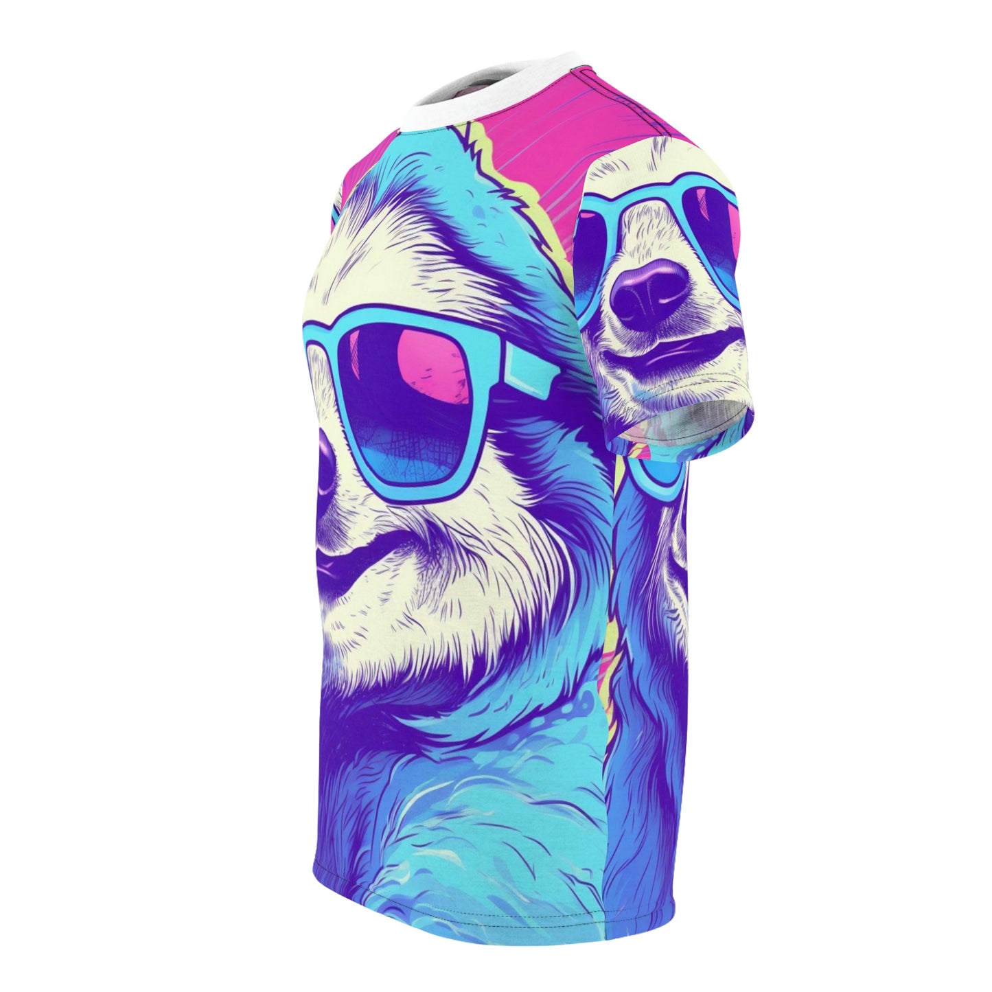 Space Sloth Retro Animal Style Unisex Cut & Sew Tee (AOP)