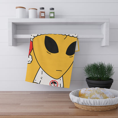 Alien Christmas Santa Space Character Holiday Winter Season Kitchen Towel