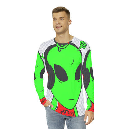 Green Antenna Sports Jersey Visitor Headphones Men's Long Sleeve AOP Shirt