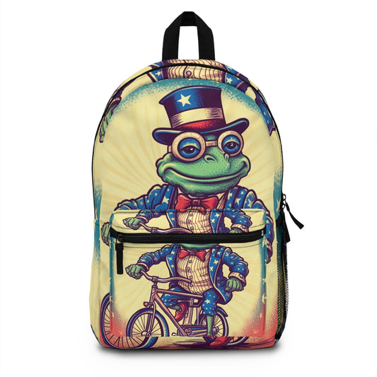 USA Frog Patriotic Indepencence Day 4th of July Bike Rider Backpack