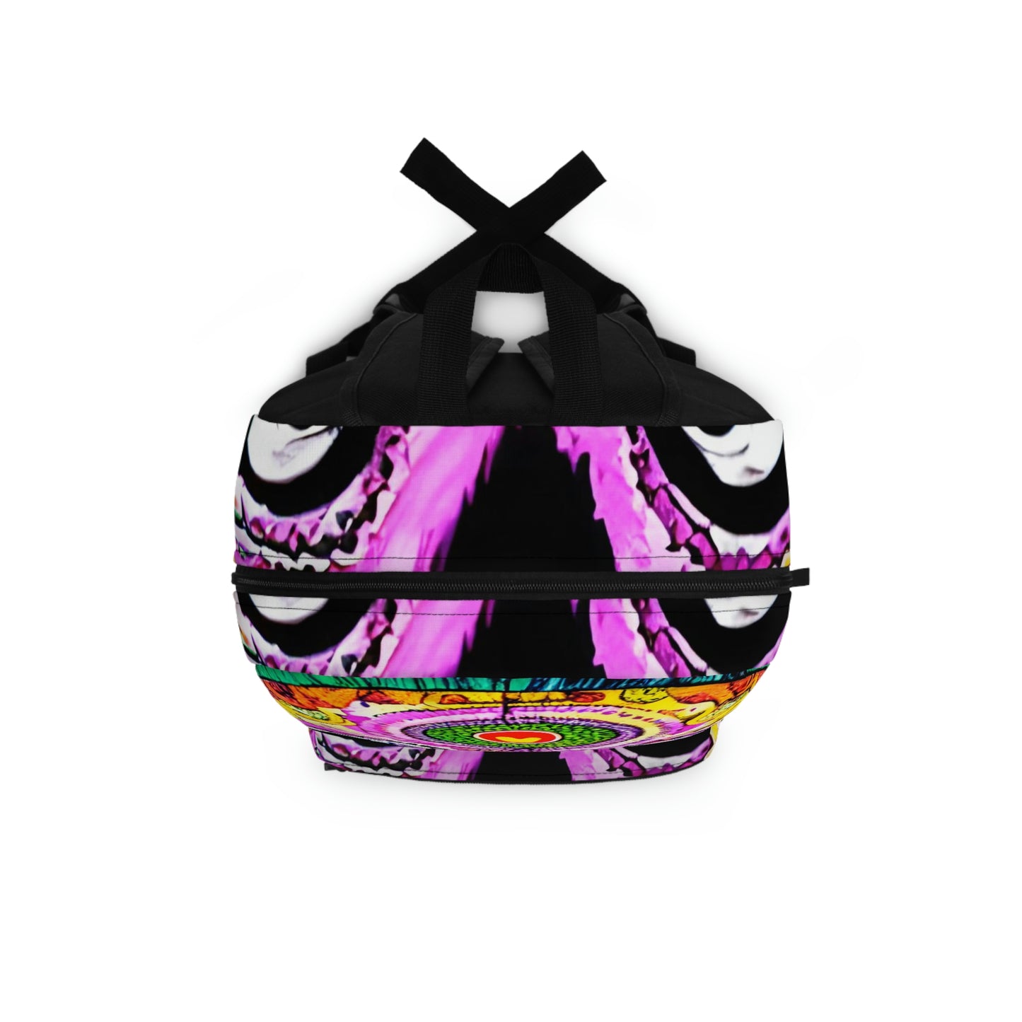 Trippy psychedelic Skull Skeleton Head Face Backpack