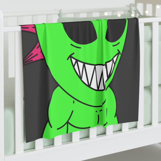 Spiked Pink Hair Muscle Alien Visitor Baby Swaddle Blanket