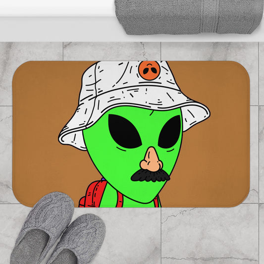 El visitante verde alienígena viajero espacial Alfombra de baño