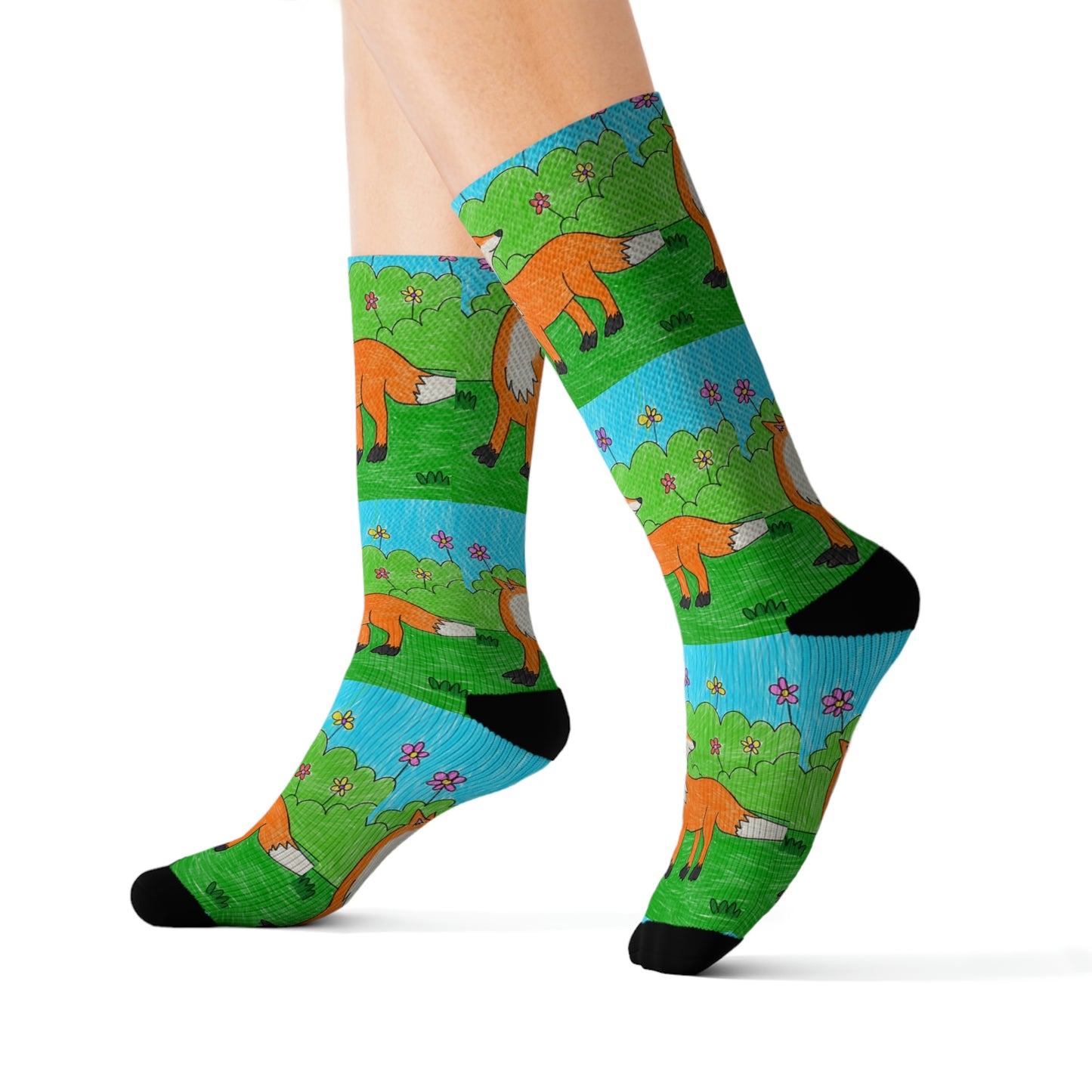 Fox Woodland Animal Foxy Sublimation Socks