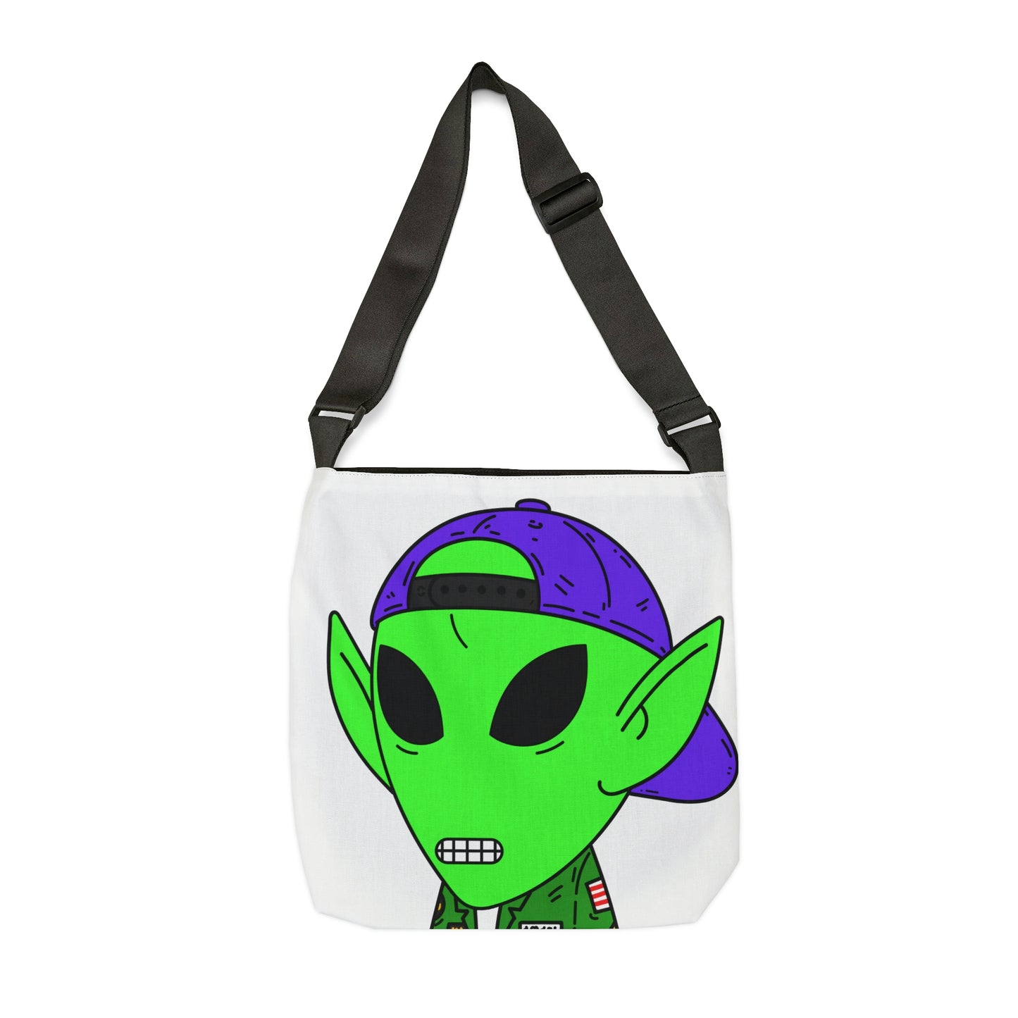 Green Military Army Jacket pointy ear Visitor Alien Adjustable Tote Bag (AOP)