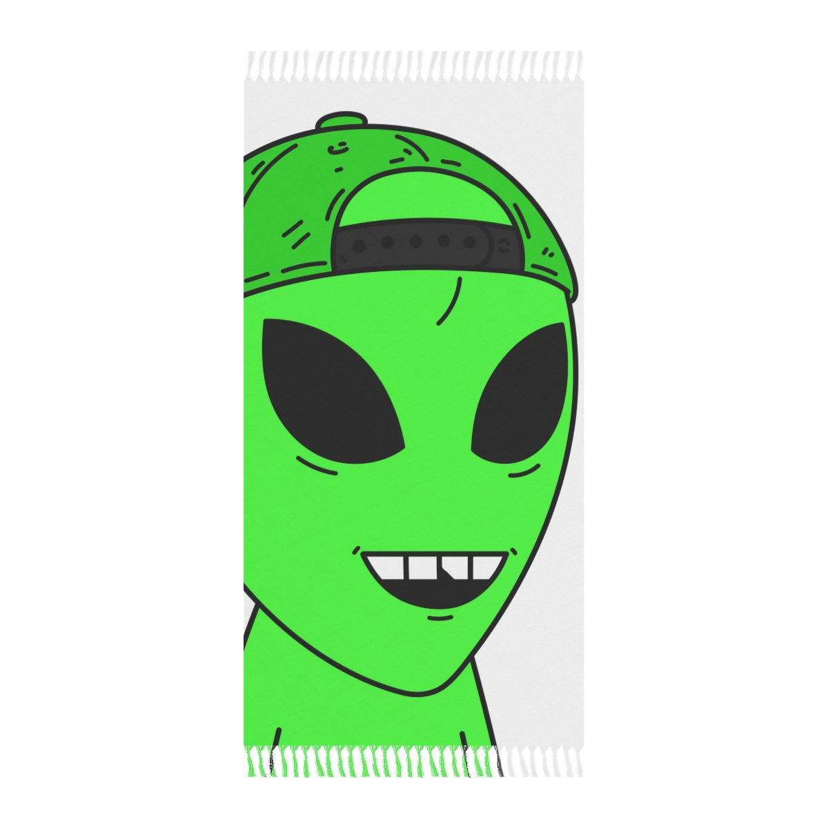 The Green Alien Visitor with Hat Boho Beach Cloth