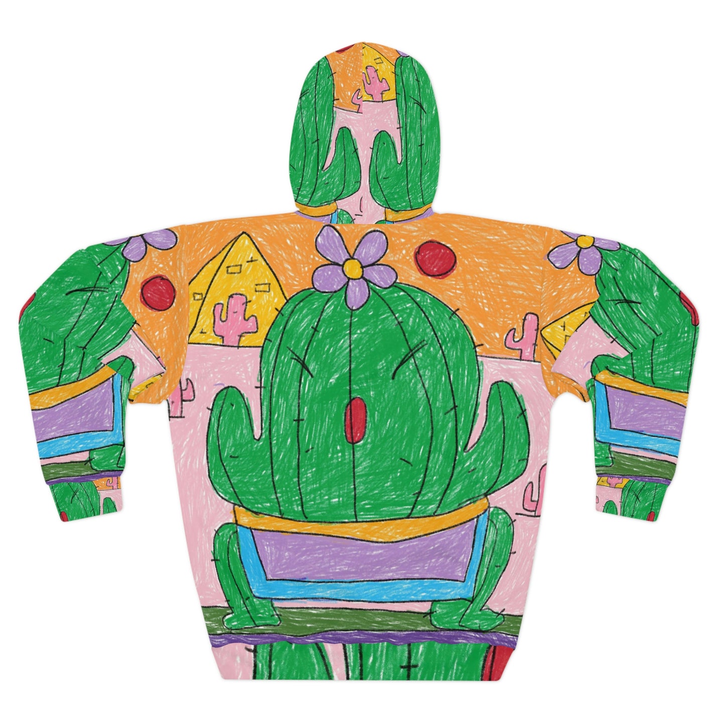 Sudadera con capucha unisex Desert Cactus Sumo Wrestler Graphic AOP