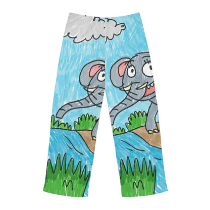 Elefante Elephant King Safari Animal Men's Pajama Pants (AOP)