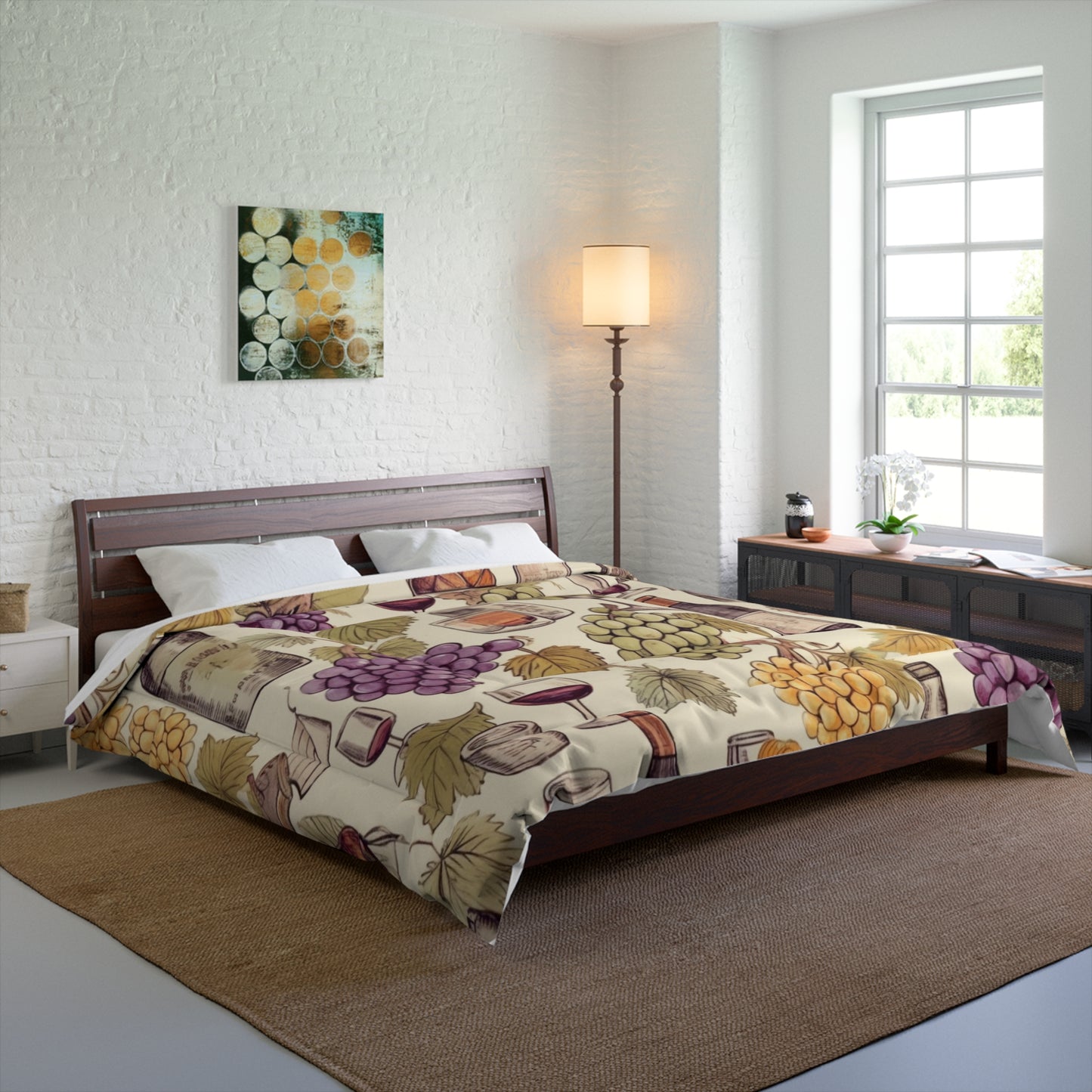 Wine Lovers Theme: Varieties of Wine, Grapes & Vineyards Design Comforter