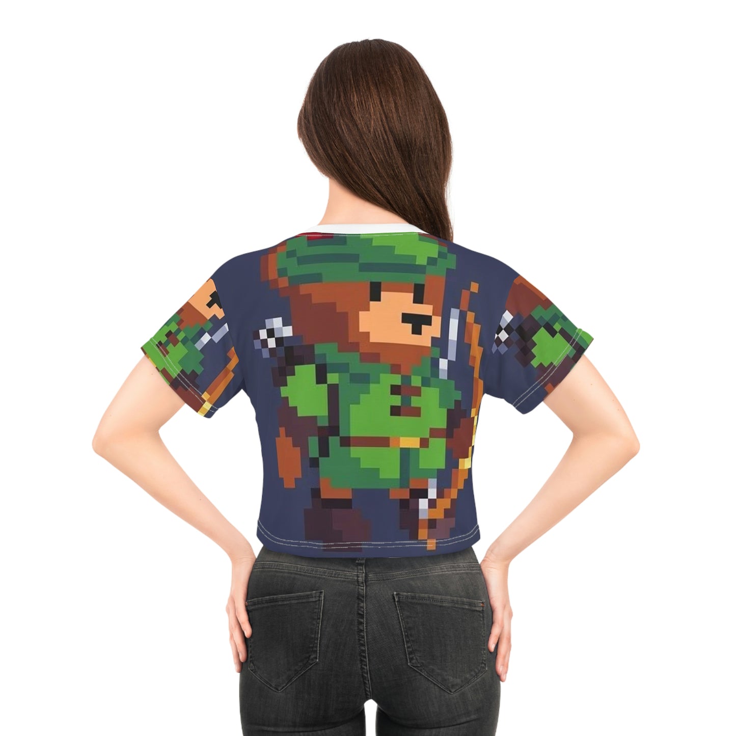 Robin Hood Hat Archer Bear AOP Crop Tee