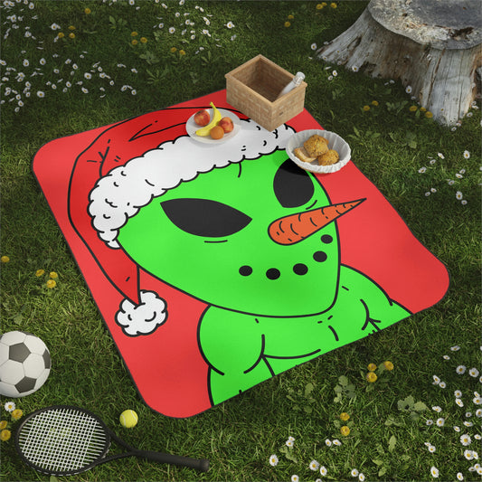 Santa Hat Alien Veggie Visi Vegetable Christmas Visitor Picnic Blanket