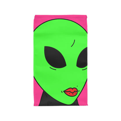 8 Ball Green Alien Lipstick Visitor Pool Player Game Polyester Lunch Bag