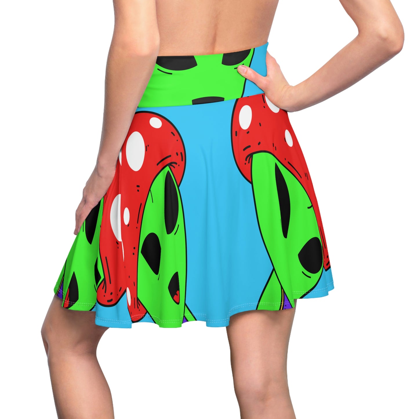 Healthy Sport Jersey Mushroom Alien Women's Skater Skirt