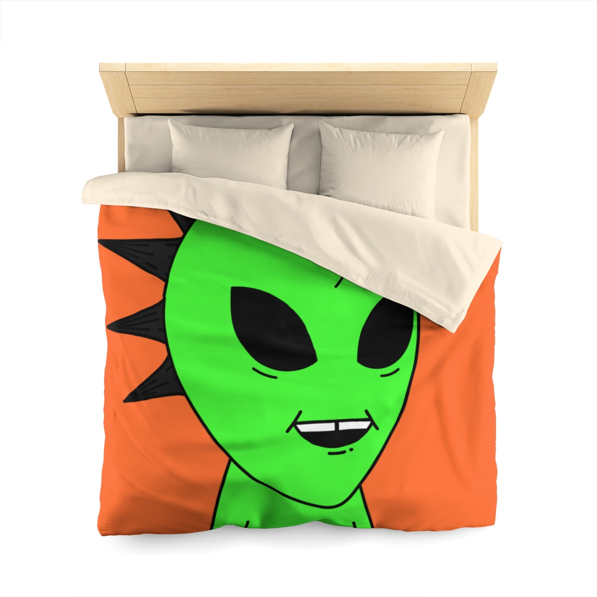 Black Hair Spiked Visitor Alien Microfiber Duvet Cover