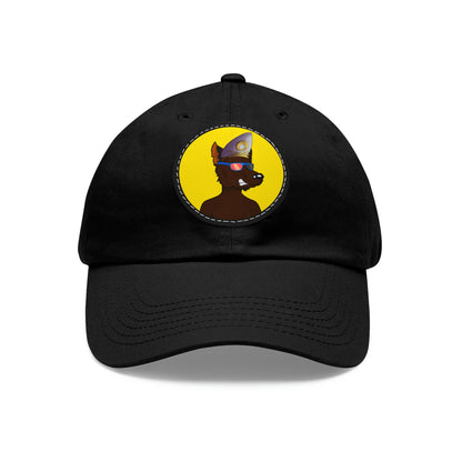 Dog Ship Yacht Captain Werewolf Cyborg Dad Hat with Leather Patch (Round)