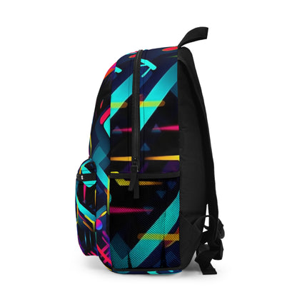 Vibrant Trendy Neon Abstract Geometric Pattern Design Backpack