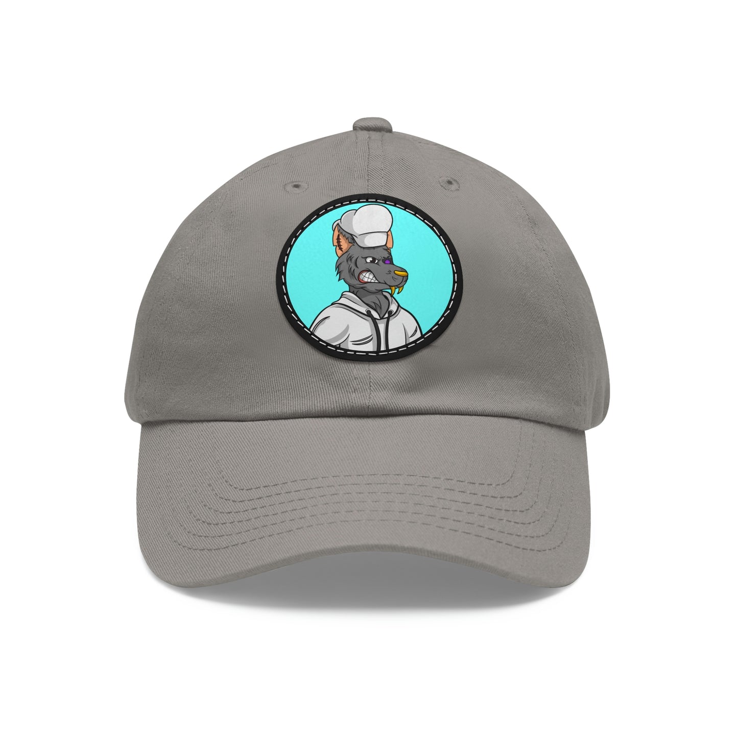 Chief Chef Cook Wolf Werewolve Cyborg Dad Hat with Leather Patch (Round)