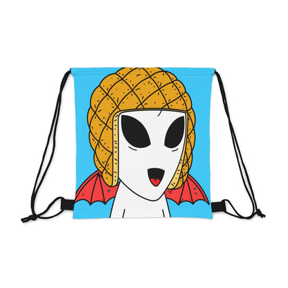 House Pineapple Head Flying Alien Happy Visitor Outdoor Drawstring Bag