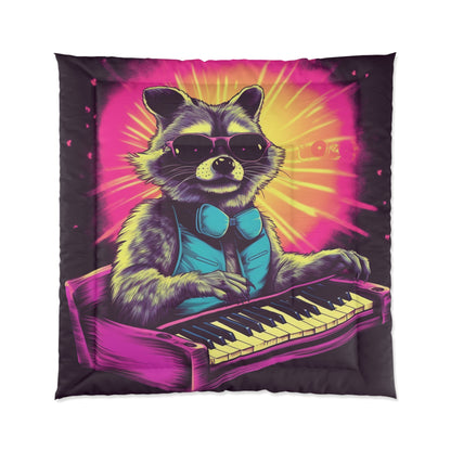 Raccoon Keyboard Piano Music Animal Graphic Comforter