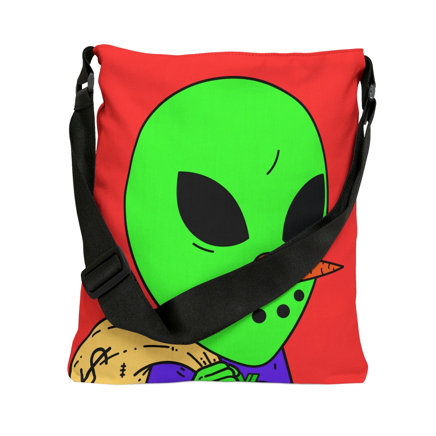 Money Bank Bag Snowman Green Visitor Alien Adjustable Tote Bag (AOP)