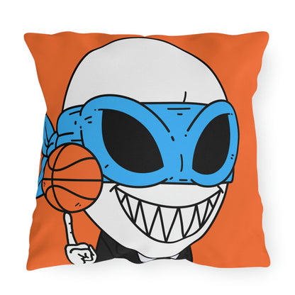 Alien BBall Sport Ninja Mask Orange Basketball Outdoor Pillows