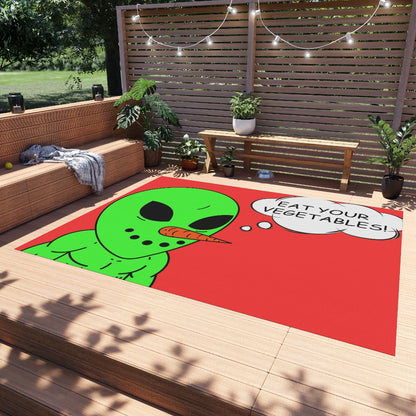 Veggie Visi The Vegetable Visitor Alien Eat Your Veg Outdoor Rug