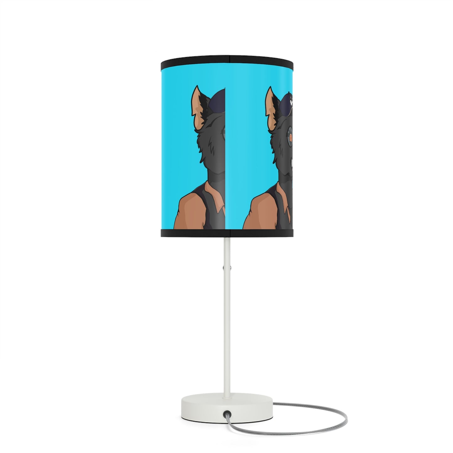 Cyborg Wolf Detective Tongue Out Lamp on a Stand, US|CA plug