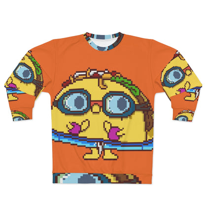 Swimming Floats Taco Character Swim AOP Unisex Sweatshirt