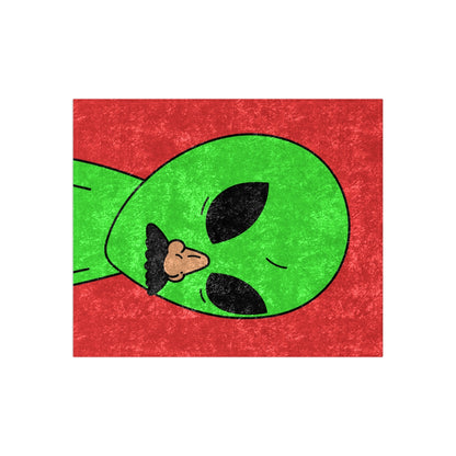 Green Visitor Alien Disguised Fake Nose Crushed Velvet Blanket