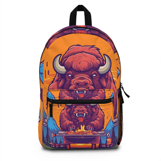 American Bison Grill Cook Food Buffalo Graphic Backpack
