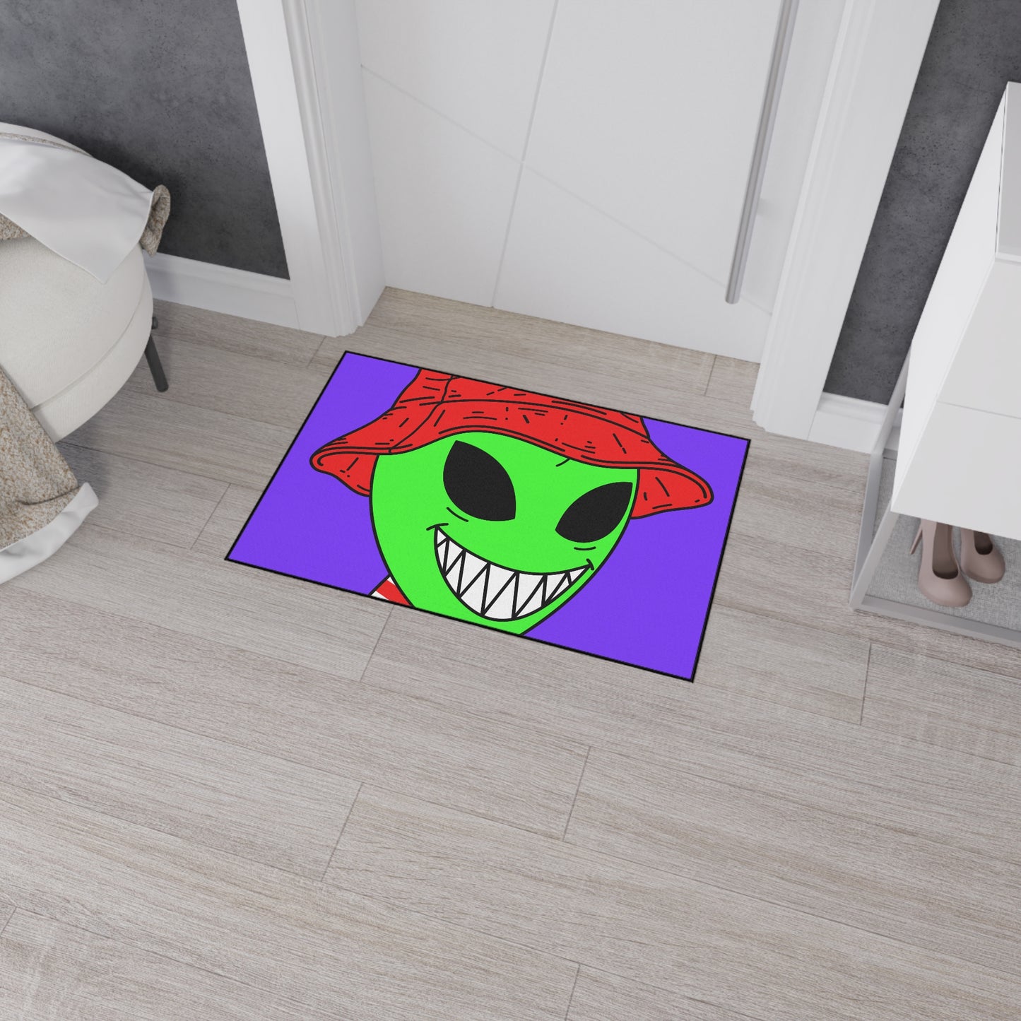 Smile Happy Happiness Alien Heavy Duty Floor Mat