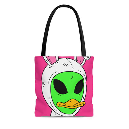 Bunny Ears Green Visitor Duck Face Alien AOP Tote Bag