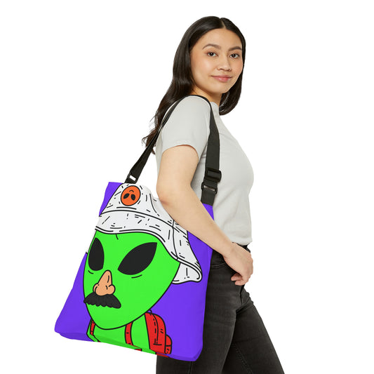 The Visitor Green Alien Space Traveler Adjustable Tote Bag (AOP)