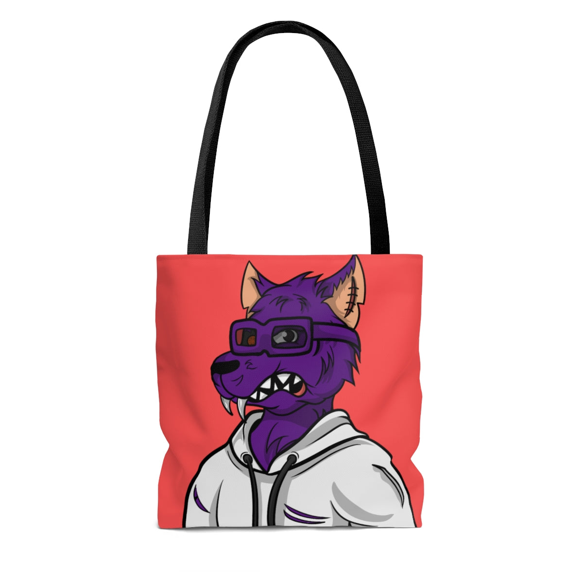 Wolf Cyborg Werewolf Classy Purple Fur White Hoodie Sweatshirt AOP Tote Bag