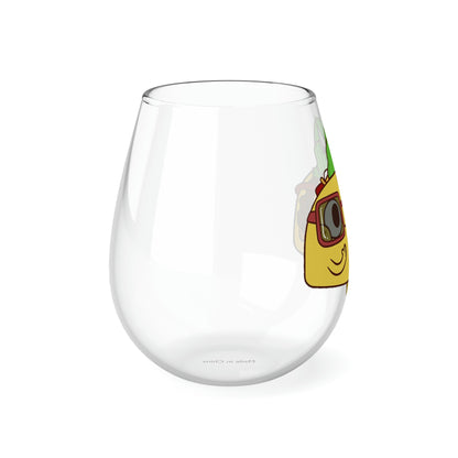 Tribal Taco Stemless Wine Glass, 11.75oz