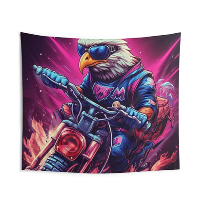 Biker USA American Eagle Motorcycle Graphic Indoor Wall Tapestries