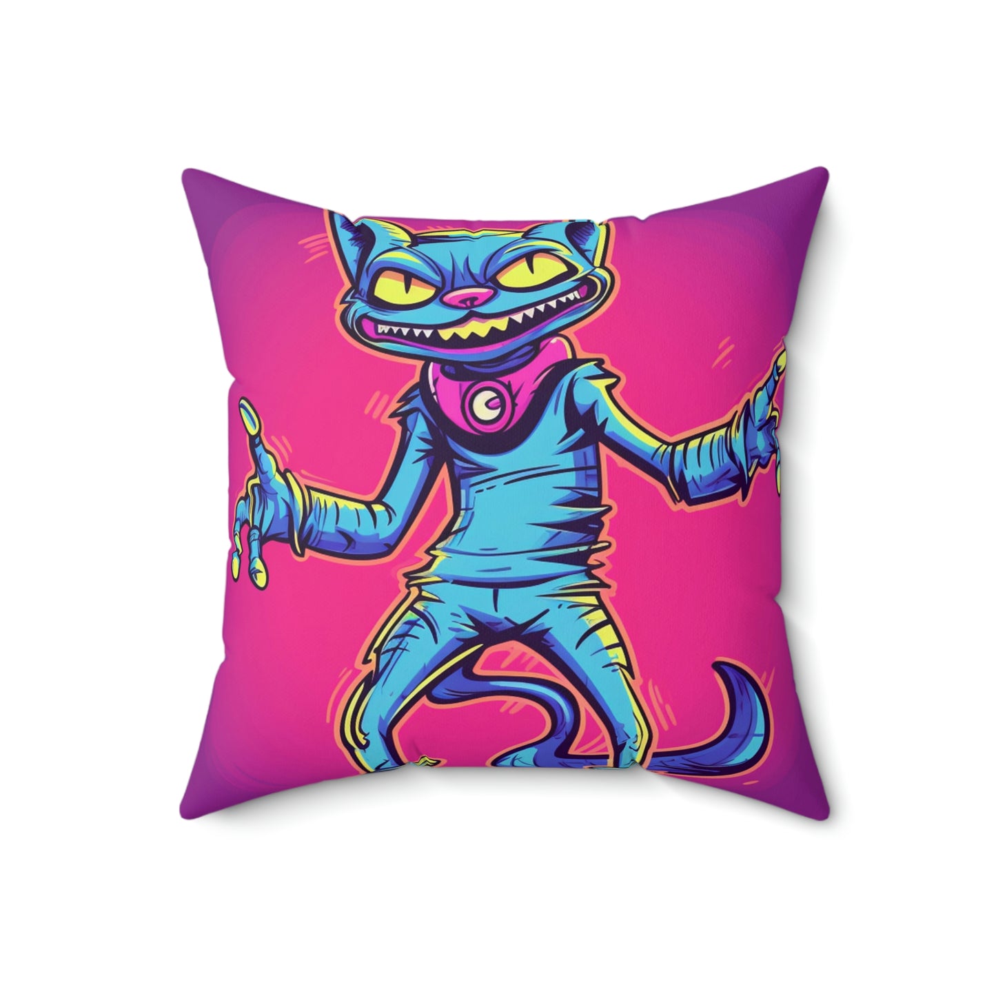 Evil Alien Cat Style Spun Polyester Square Pillow