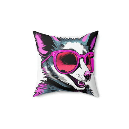 Enthusiastic Opossum Graphic Spun Polyester Square Pillow