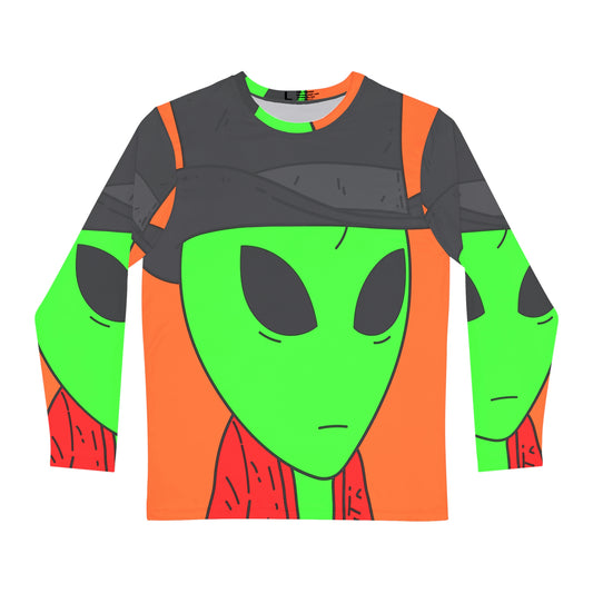 Robe Alien Black Top Hat Green Visitor Men's Long Sleeve AOP Shirt