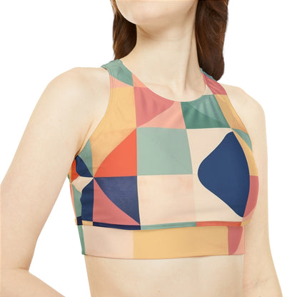 Geometric Shapes Minimalist Sporty Bikini Set - Pastel Decor (AOP)