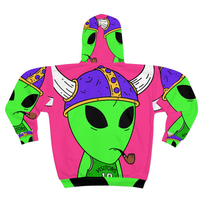 Viking Pipe Visitor Alien AOP Unisex Zip Hoodie