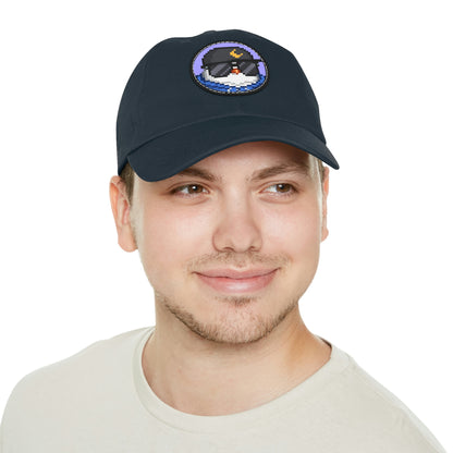 Owl Bird Moon Night Hawk Dad Hat with Leather Patch (Round)