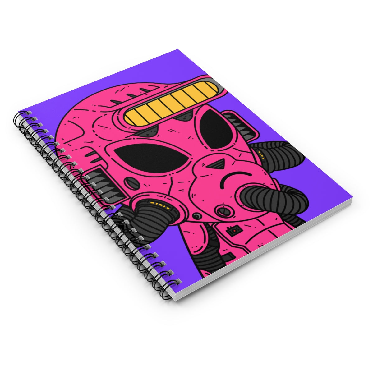 Armored Pink Future Alien Cyborg Machine Visitor Spiral Notebook - Ruled Line