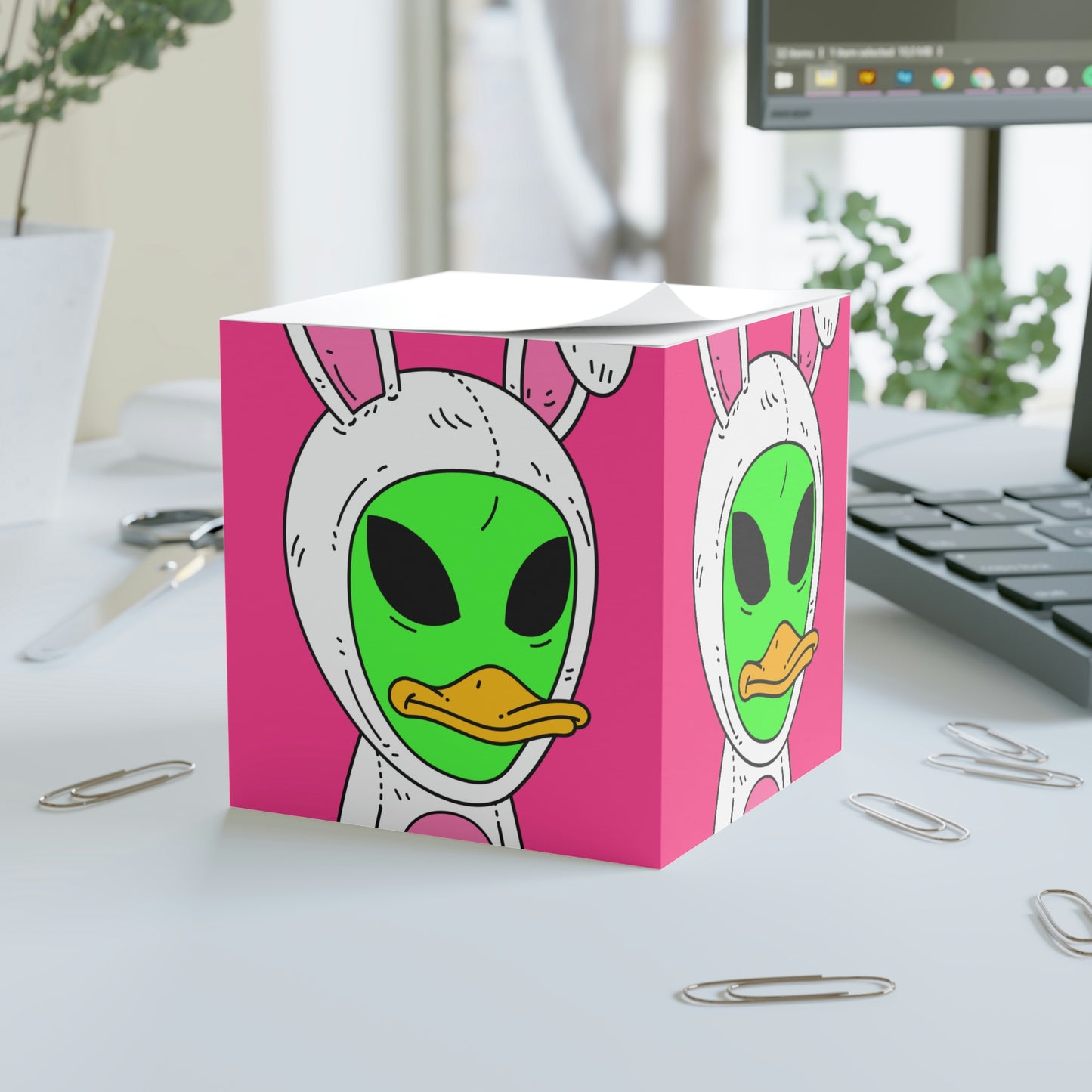 Cubo de notas alienígena Duck Bunny