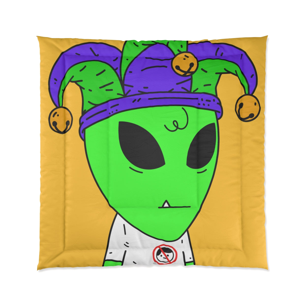 Joker Hat one Tooth Green Alien Anti Human T Shirt Visitor Bed Comforter