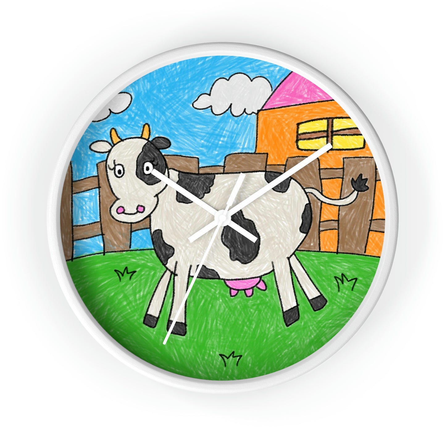 Cow Moo Farm Barn Animal Character Wall clock