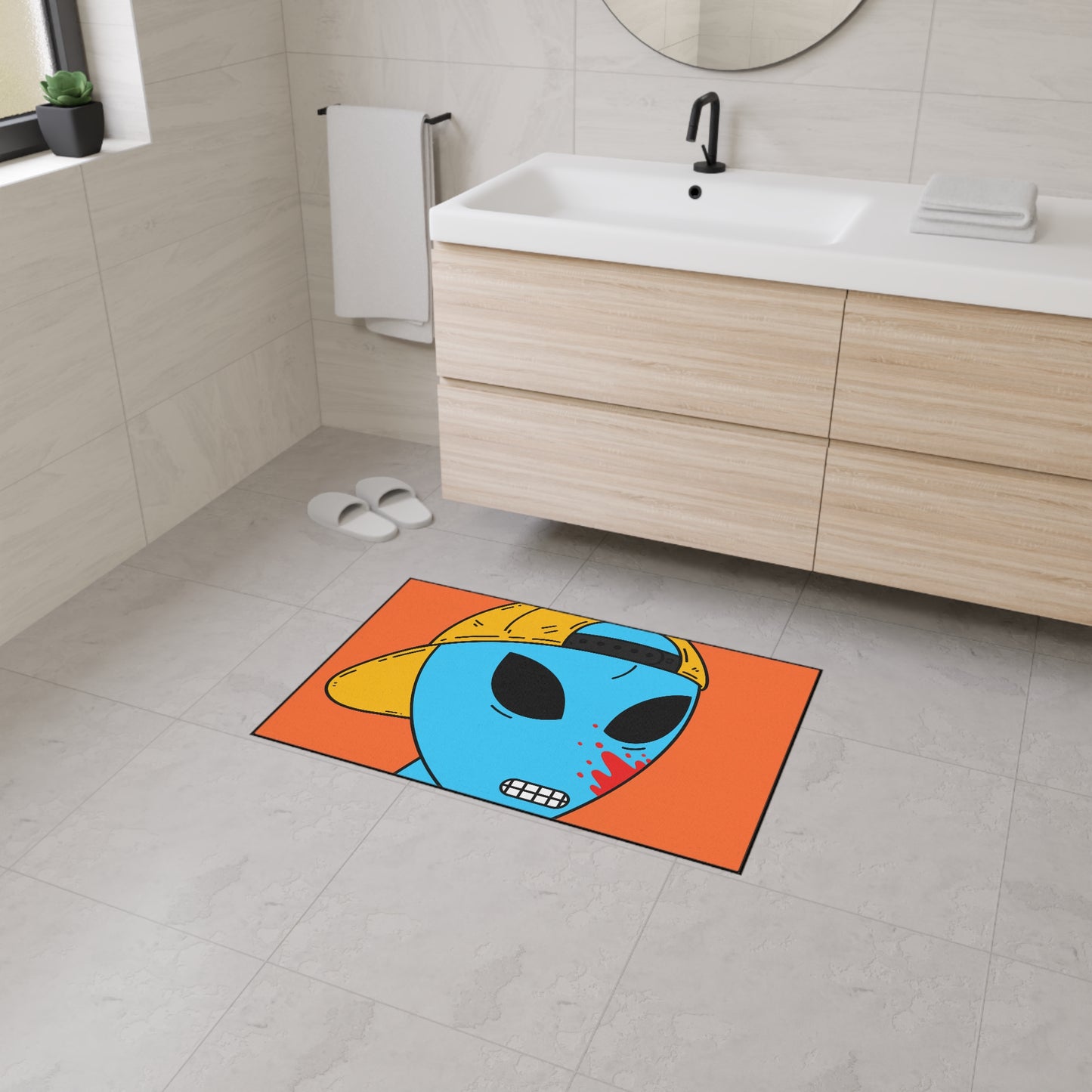 Blood Blue Alien Visitor Heavy Duty Floor Mat